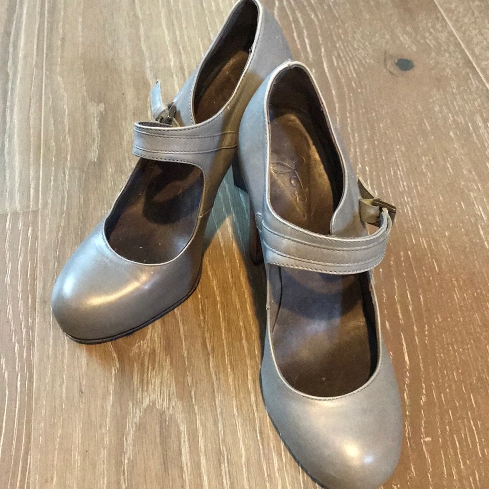 Joie 36.5 grey leather Mary Jane